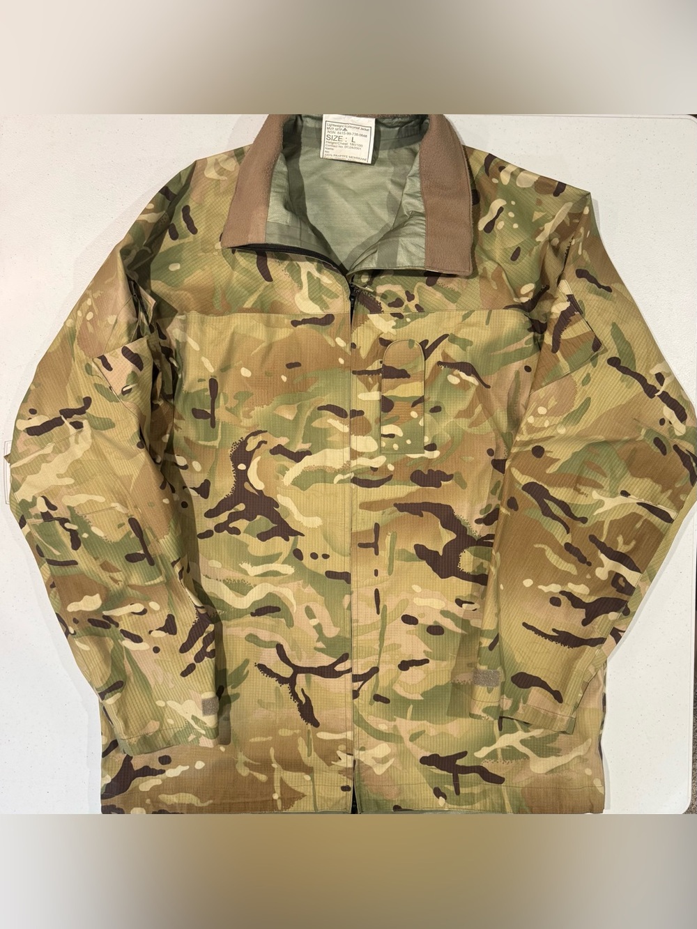 British Army Issue MTP Camo Lightweight Waterproof Military Jacket size large